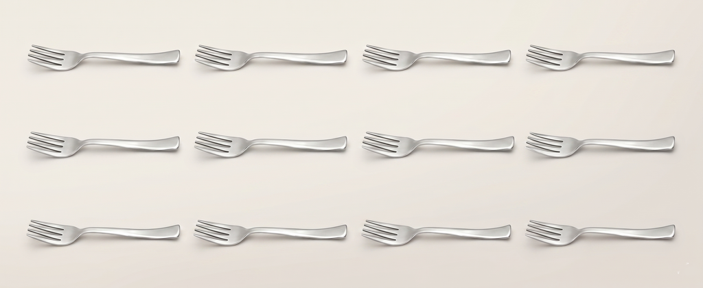 WEKTU Premium 12 Pcs Stainless Steel Fork Set – 15.5cm Food-Grade Dinner Forks with High-Gloss Mirror Finish