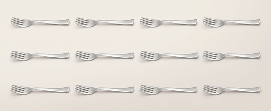 WEKTU Premium 12 Pcs Stainless Steel Fork Set – 15.5cm Food-Grade Dinner Forks with High-Gloss Mirror Finish