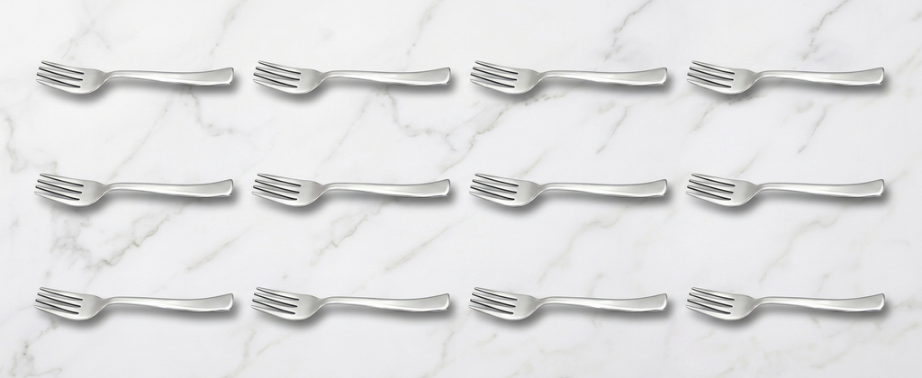 WEKTU Premium 12 Pcs Stainless Steel Fork Set – 15.5cm Food-Grade Dinner Forks with High-Gloss Mirror Finish