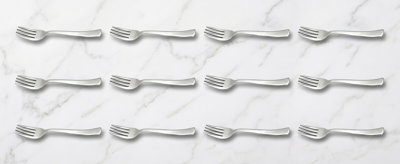WEKTU Premium 12 Pcs Stainless Steel Fork Set – 15.5cm Food-Grade Dinner Forks with High-Gloss Mirror Finish