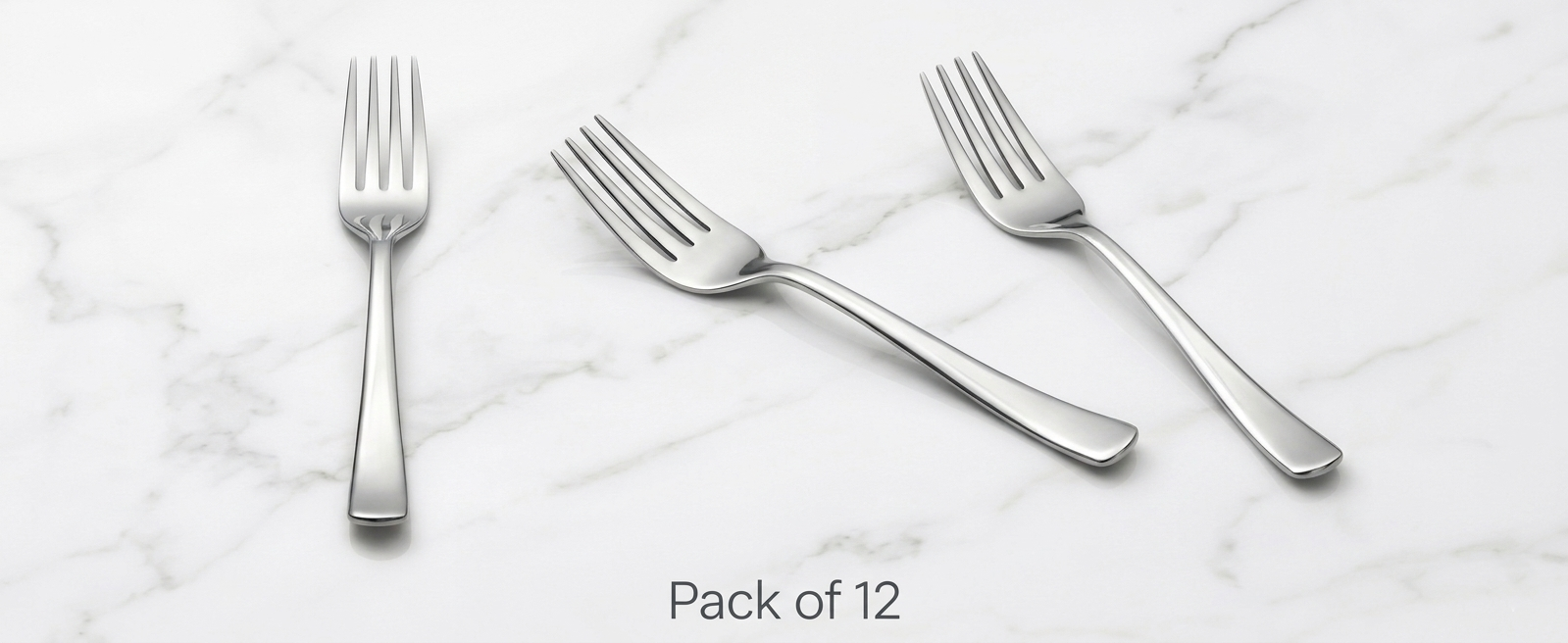 WEKTU Premium 12 Pcs Stainless Steel Fork Set – 15.5cm Food-Grade Dinner Forks with High-Gloss Mirror Finish