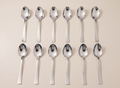 WEKTU Premium 12 Pcs Stainless Steel Dinner Spoon Set – 15.5cm Heavy Gauge Dessert Spoons with High-Gloss Mirror Finish